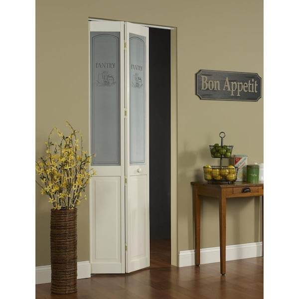American Wood 36 x 80 in. Half Glass Pantry Bifold Door, Unfinished Pine 864730 - main